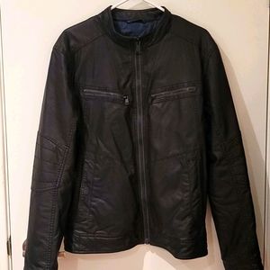 GUESS Mens PU Leather Jacket